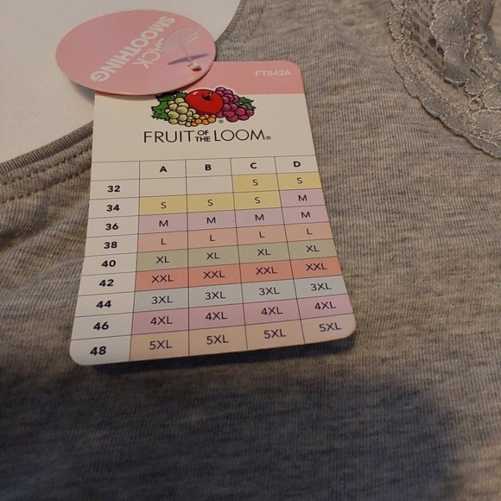 NWT-Fruit Of The Loom Women's 4XL Grey‎ Wirefree Back Smoothing Bralette - Picture 4 of 10